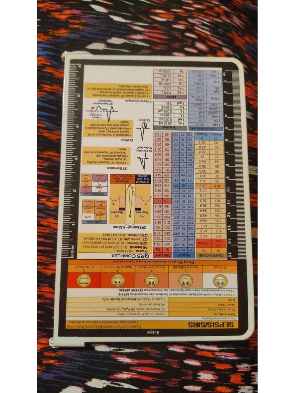 Mini Medical Reference Clipboard 6x9 Nursing EMS Pocket Quick Guide Chart Ruler